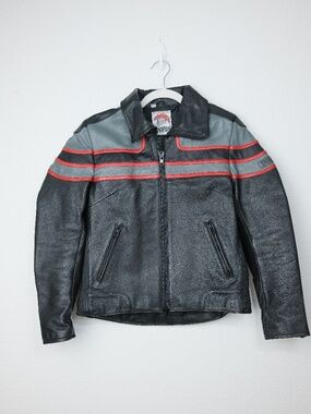 Vintage Spartan Leather Motorcycle Jacket Women Size 12 Multi-Color Biker Moto